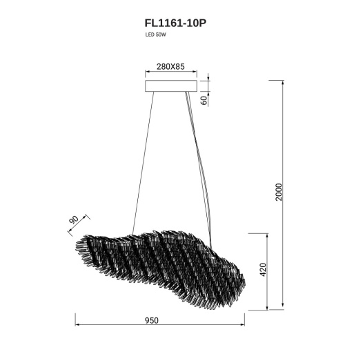 Подвесной светильник Angelo FL1161-10P фото 2 Подвесной светильник Angelo FL1161-10P фото 2