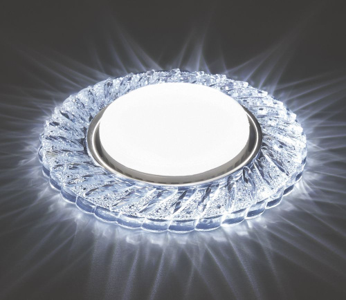 Светильник встраиваемый с белой LED подсветкой Feron CD4021 потолочный GX53 без лампы прозрачный фото 2