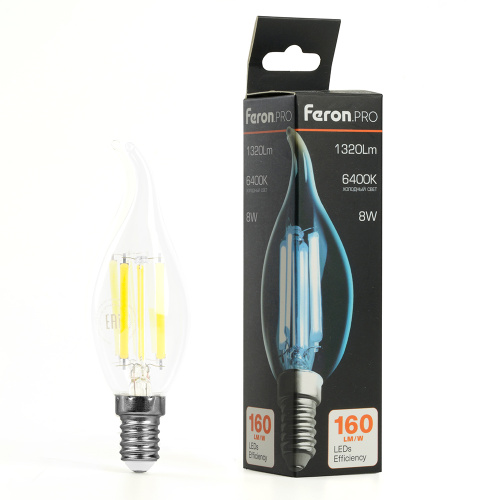 Лампа светодиодная Feron.PRO LB-1218 Свеча на ветру E14 1320LM 8W 175-265V 6400K фото 8