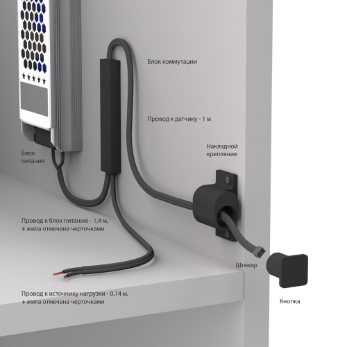 Выключатель сенсорный с функцией диммирования 12/24V 36/72W 95003/01 фото 2