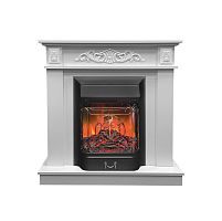 Каминокомплект АФРОДИТА Белый с очагом Электроочаг MAJESTIC LUX/МАДЖЕСТИК