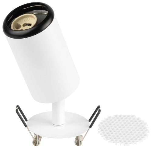 Светильник встраиваемый алюминиевый ЭРА KL106 WH/BK под лампу MR16 GU10 белый/черный матовый Б0061628 фото 3