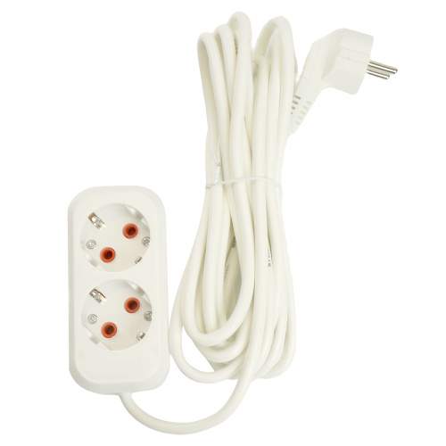 Удлинитель двухместный с/з  STEKKER HM06-21-05 3x1мм2, 5м, серия Home (У10-001), белый фото 6