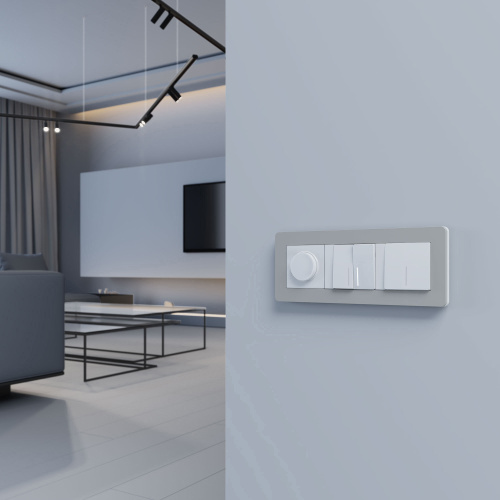 Рамка из поликарбоната на 3 поста Split дымчатый/белый, soft-touch W0033067 фото 9 Рамка из поликарбоната на 3 поста Split дымчатый/белый, soft-touch W0033067 фото 9