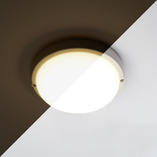 Светильник светодиодный пылевлагозащищённый  с акуст.датчиком,с дежурным режимом работы Feron AL3018 в пластиковом корпусе 12W 6500K 220V IP65 белый фото 3