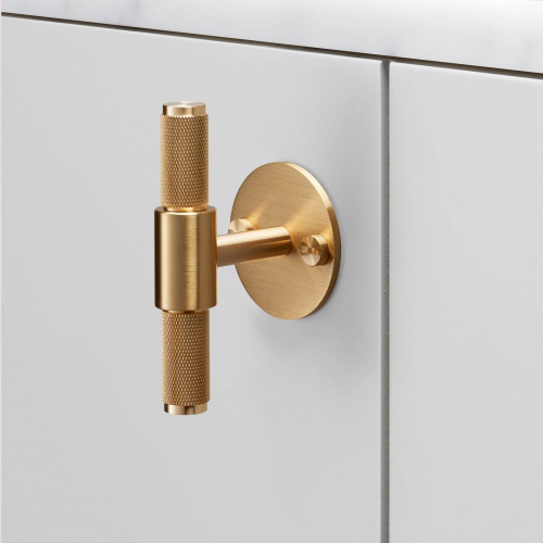 Ручка-кнопка T-Bar Plate Cross Brass