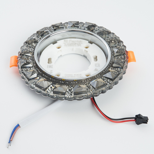 Светильник встраиваемый с белой LED подсветкой Feron CD4045 потолочный GX53 без лампы, серый, хром фото 3 Светильник встраиваемый с белой LED подсветкой Feron CD4045 потолочный GX53 без лампы, серый, хром фото 3