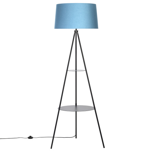 Citilux Рейнер CL806023 Торшер чёрный со столиком и синим абажуром фото 3 Citilux Рейнер CL806023 Торшер чёрный со столиком и синим абажуром фото 3
