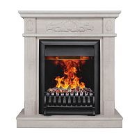 Электрокамин RealFlame Adelaida WT белый камень с очагом Oregan 3D