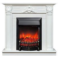 Электрокамин RealFlame Stefania WT белое золото с очагом Fobos Lux Black