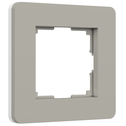 Рамка из поликарбоната на 1 пост Split дымчатый/белый, soft-touch W0013067 Рамка из поликарбоната на 1 пост Split дымчатый/белый, soft-touch W0013067