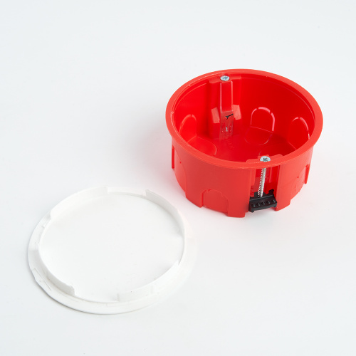 Коробка монтажная для полых стен, с пластиковыми зажимами, с крышкой, D80*40мм STEKKER EBX30-02-1-20-80, красный фото 5