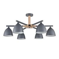 8096/6C MODERNI LN26 339 серый/серый металл, дерево/металл Люстра потолочная Е27 6*60W 220V COLANGE