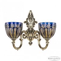 Бра бронзовые с хрусталём 7203B14/2/175 GB P1 U Amber-Blue/H-1I
