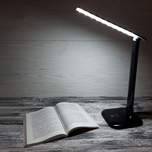 Настольный светодиодный светильник Feron DE1725 10W, 4000K, 100-240V, черный фото 3