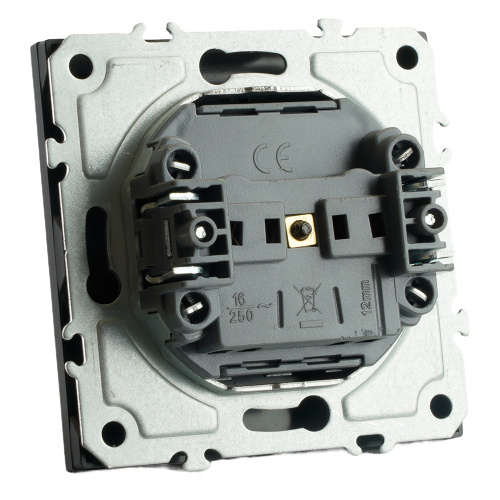 RST16-5113-05 Розетка 1-местная с крышкой с защ. штор STEKKER, б/з, IP42, 250В, 16А, серия Эмили, RST16-5113-05, черный уголь, soft touch фото 10