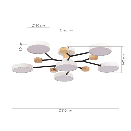 SLE6006-502-06 Светильник потолочный Белый/Белый LED 6*12W 3000K/4500K/6000K FAEMA фото 2