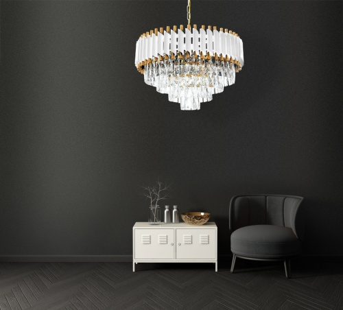Хрустальная подвесная люстра Lumina Deco Funneli LDP 6003-500 WT+F.GD фото 6
