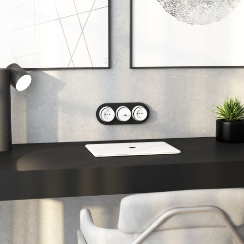 Розетка с заземлением Vintage белый матовый/хром W5871050 фото 2 Розетка с заземлением Vintage белый матовый/хром W5871050 фото 2