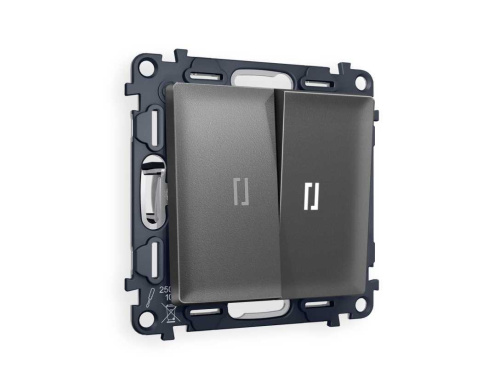 Комплект механизма 2-кл выключателя AMBRELLA VOLT с подсветкой 5600K ALFA Антрацит серый QUANT (AP6540, VM115, G14W) MA654015 Комплект механизма 2-кл выключателя AMBRELLA VOLT с подсветкой 5600K ALFA Антрацит серый QUANT (AP6540, VM115, G14W) MA654015