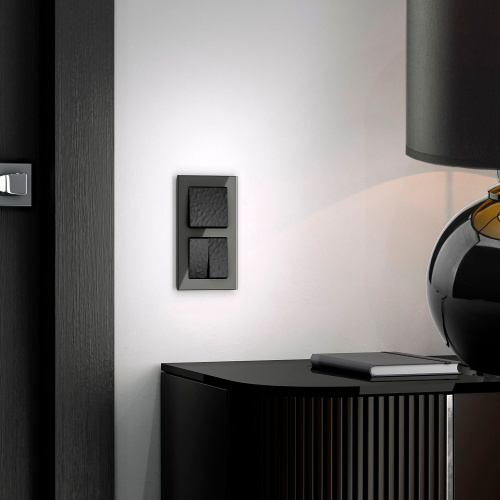 Выключатель одноклавишный проходной (Hammar черный) W1212008 фото 2