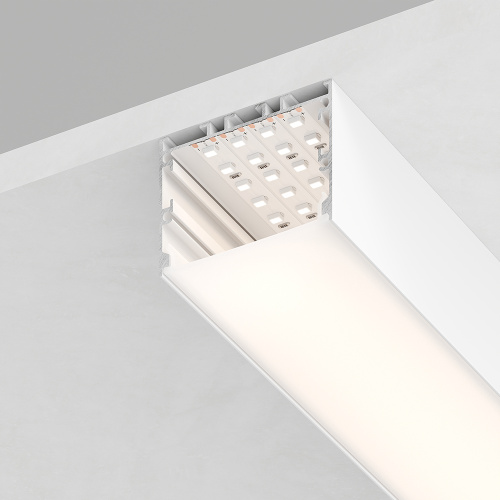 Профиль алюминиевый накладной "Линии света", белый, CAB257