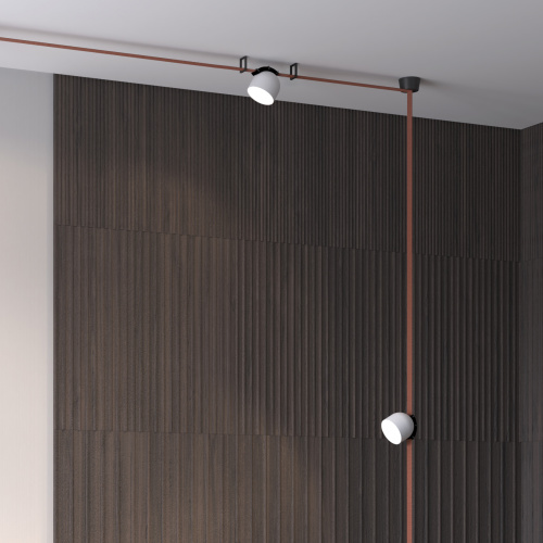 DK5543-WH+BK Поворотный светильник для трека-ремня Belty, серия Spot, со светодиодом, D100*H107мм, 48V DC, 12W, RA90, 120°, 3000K, IP20, белый с черным, алюминий фото 10