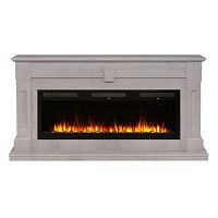 Каминокомплект KELLIE/БРИСТОЛЬ Бетон светлый с очагом Электроочаг EMERALD/ЭМЕРАЛЬД 50