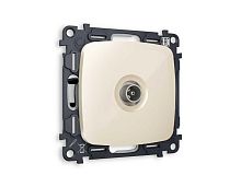 Комплект механизма TV розетки проходной AMBRELLA VOLT OMEGA Бежевый глянец 5-1000 MHz 4dB QUANT (OP3130, VM211) MO313030