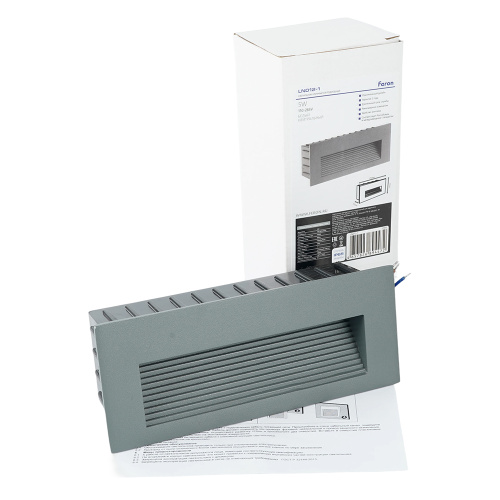 Светодиодный светильник Feron LN012-1 встраиваемый 5W 4000K, IP65, серый фото 6