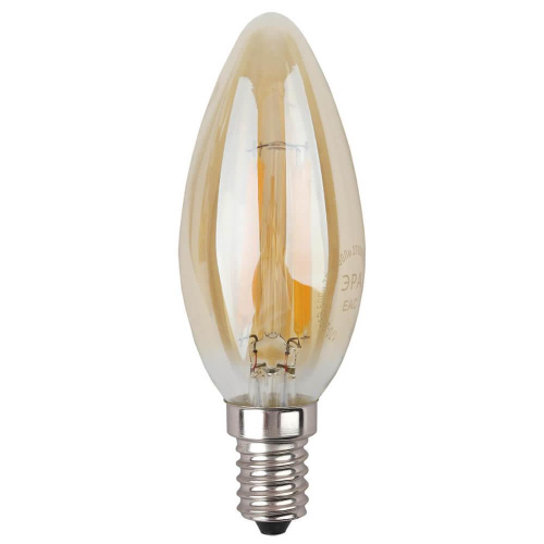 Лампа светодиодная филаментная ЭРА E14 5W 2700K золотая F-LED B35-5W-827-E14 gold Б0027939 Лампа светодиодная филаментная ЭРА E14 5W 2700K золотая F-LED B35-5W-827-E14 gold Б0027939
