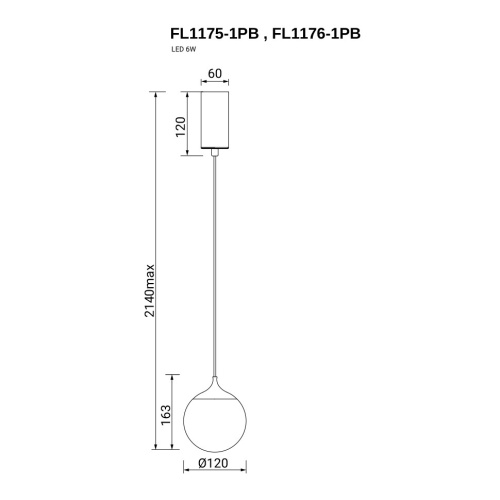 Подвесной светильник Perfectio Chrome FL1176-1PB фото 6 Подвесной светильник Perfectio Chrome FL1176-1PB фото 6
