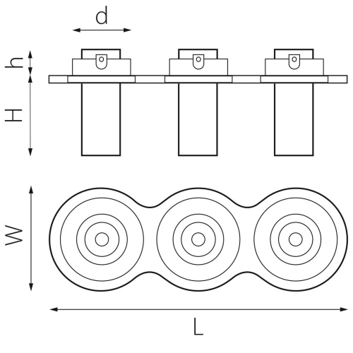 Комплект из светильника и рамки Lightstar Intero Tubo (217637+217274+217274+217274) i637274 фото 2
