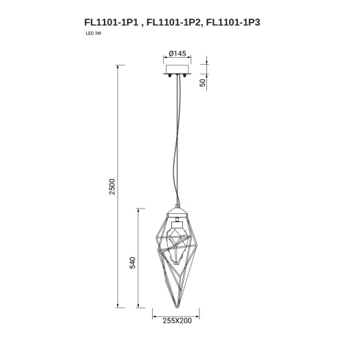 Подвесной светильник La Citta Pink FL1101-1P3 фото 5