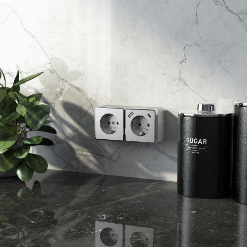 Розетка с заземлением, шторками и USB тип A+C Gallant серебряный W5071706 фото 3