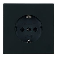 Розетка 1-местная с защитной шторкой с/з (механизм), STEKKER, 250В, 16А, серия Мия, RST16-3110-05, черный бархат