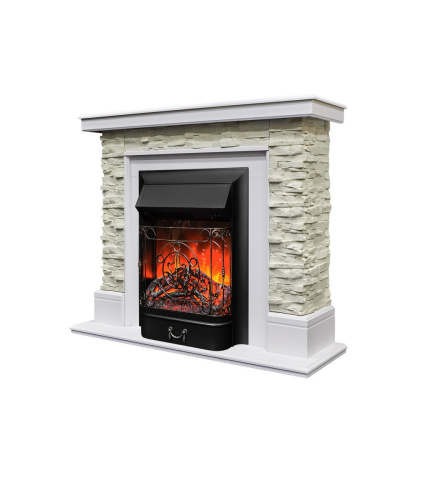 Каминокомплект АРИЗОНА Белый матовый с очагом Электроочаг MAJESTIC LUX/МАДЖЕСТИК фото 2