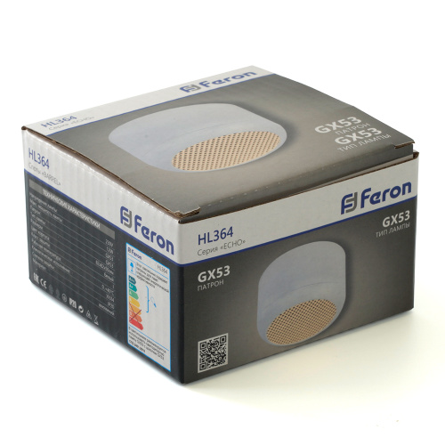 Светильник потолочный Feron HL364 Barrel ECHO 12W, 230V, GX53, белый, с антибликовой сеточкой фото 2