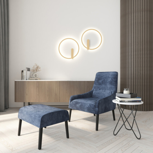 DK5035-SG Бра ROUND со светодиодом, IP20, 24W, 3000/4000/6500K, матовое золото, алюминий фото 8