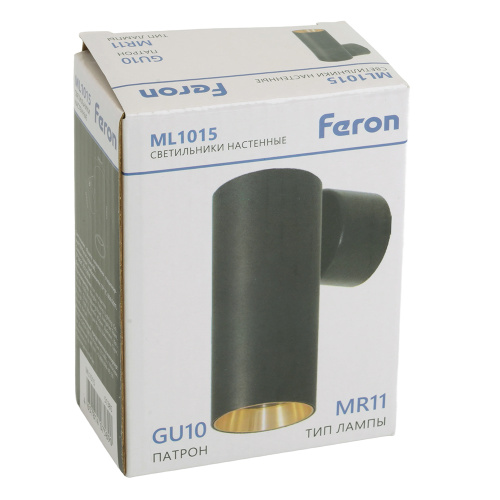 Светильник Feron ML1015 настенный под лампу GU10, черный + золото фото 5
