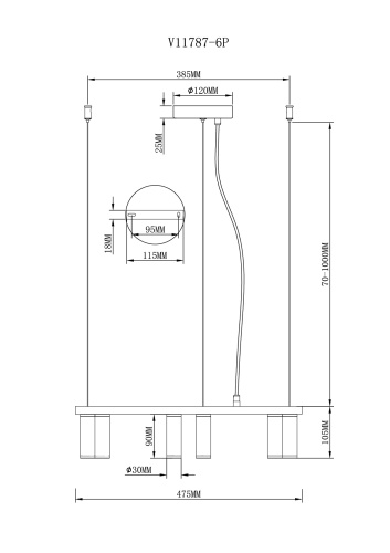Люстра подвесная Moderli V11787-6P Sofina фото 2