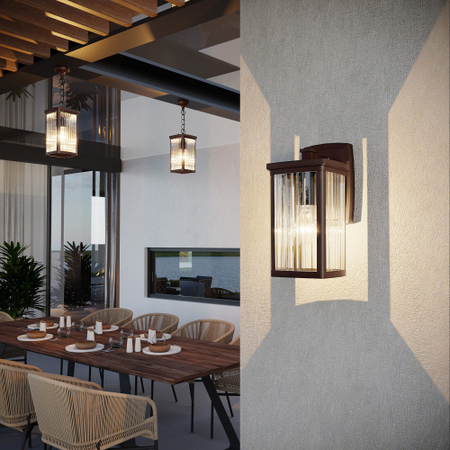 Настенный уличный светильник Lame D кофе IP33 GL 1006D фото 2