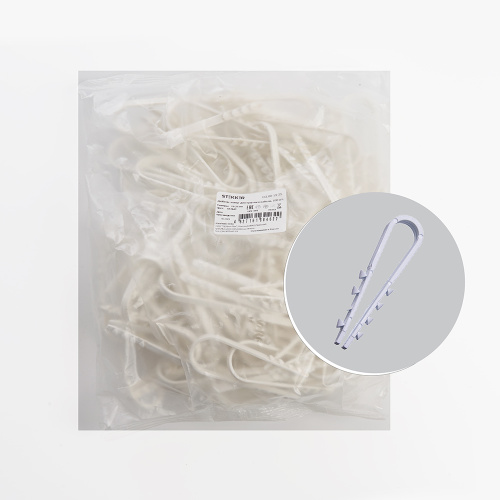 Дюбель-хомут для круглого кабеля (19-25мм), STEKKER DCL00-19-25, полипропилен, белый (100шт.)