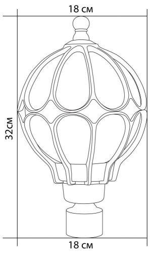 Светильник садово-парковый Feron PL3703  круглый на столб 60W 230V E27, черное золото фото 2