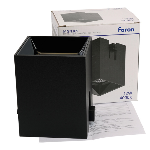 Светильник светодиодный Feron MGN309 трековый низковольтный 12W, 1080 Lm, 4000К, 35 градусов, черный фото 5