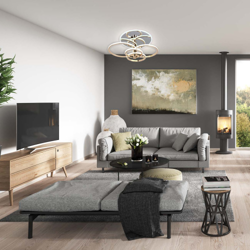 Потолочный светильник Escada 10213/4 LED*84+24W Chrome/Gold фото 4