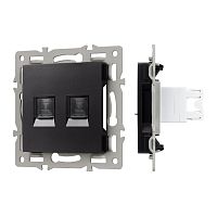 Механизм компьютерной розетки двойной SCT-MPC2-PL-BK (RJ-45, CAT6) Arlight 045337