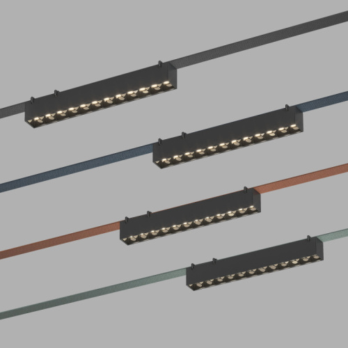 DK5571-BK Cветильник для трека-ремня Belty, серия Grill, со светодиодом, L323*W40*H45, 48V DC, 12W, RA90, 24°, 3000K, IP20, черный, алюминий фото 5