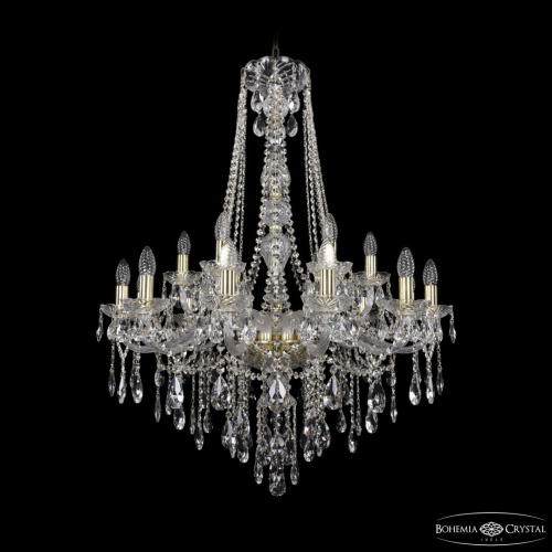 Люстра хрустальная 1415/12+6/300/h-108 G Люстра хрустальная 1415/12+6/300/h-108 G