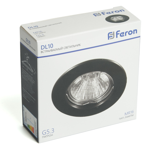 Светильник потолочный встраиваемый Feron  DL10 MR16 50W G5.3 черный матовый фото 4